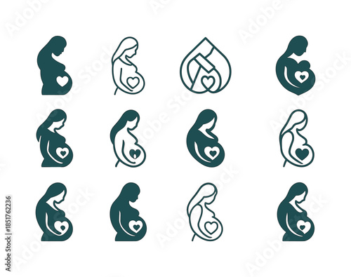 Prenatal Care Icons. prenatal care. Icon set. Set Logo of prenat