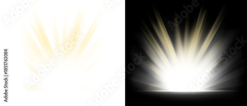 Bild auf Leinwand PNG image of Abstract golden light burst effect design element with rising sun r