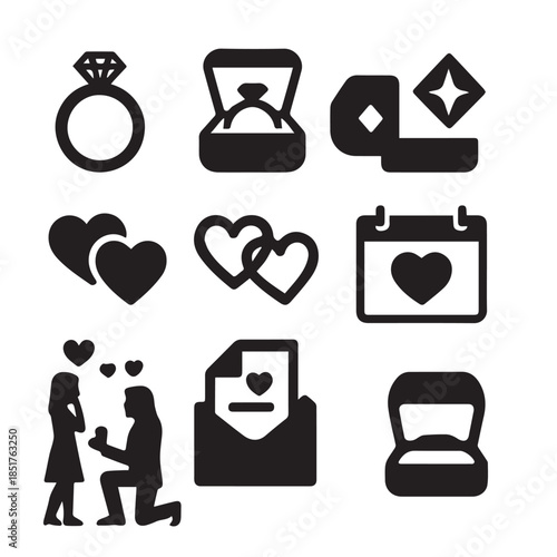 Love and Proposal Icons Collection.eps