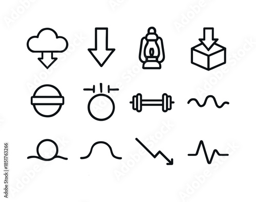 Emotional Heaviness Icons. Emotional heaviness. Line icon set of