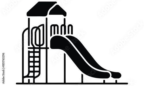 Playground slide icon childrens outdoor play equipment silhouette vector