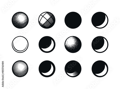 Artistic Logo Variations. Drawing and sketching landscapes or po