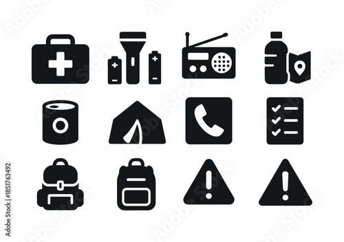 Disaster Preparedness Icons. Disaster Preparedness. Solid icon s