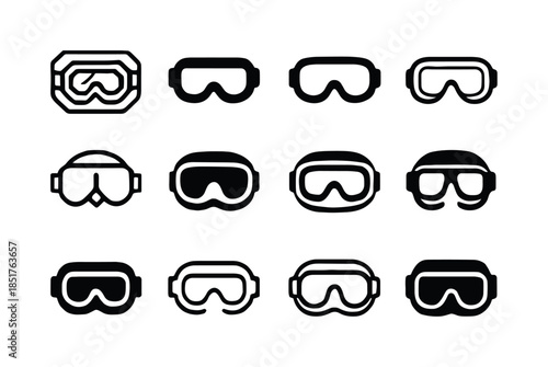 PPE Gear Logotypes. PPE gear laid out on table. Icon set. Set Lo