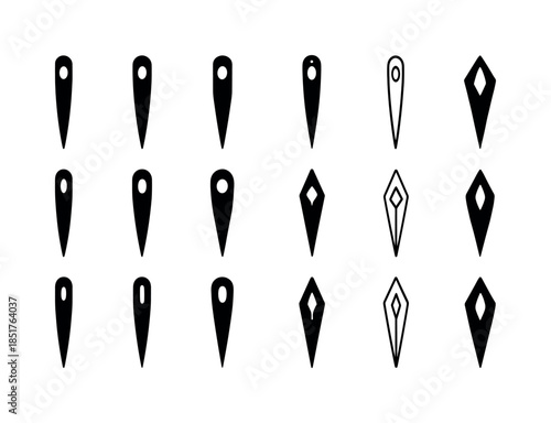 Sharp Needle Logos. sharp needle. Icon set. Set Logo of sharp ne