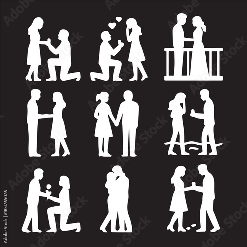 Romantic Proposal Moments in Silhouette.eps