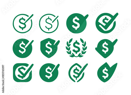 Environmental Tax Logos. Environmental tax incentives. Icon set.