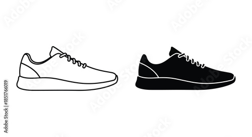 A striking visual comparison of a sneaker in both light and dark silhouette