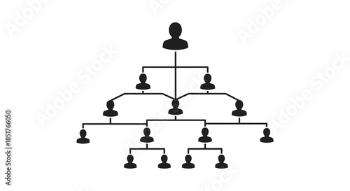 a simple family tree diagram with multiple generations represented as black silhouettes