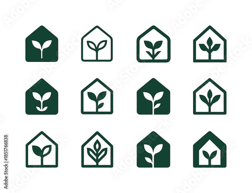 Greenhouse Icons Collection. greenhouse. Icon set. Set Logo of g