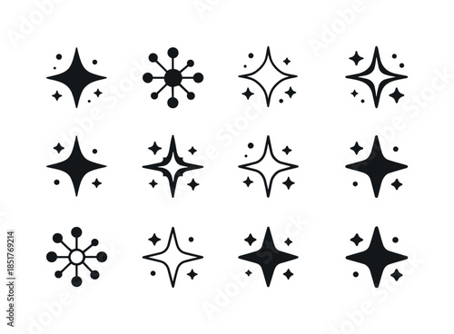 Star Cluster Icons. Star clusters. Icon set. Set Logo of star cl
