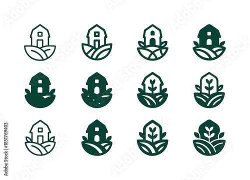 Zero Waste Farming Icons. zero waste farming. Icon set. Set Logo