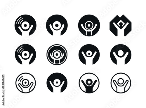 Musical Fest Emblem Variations. Attending a music festival. Icon