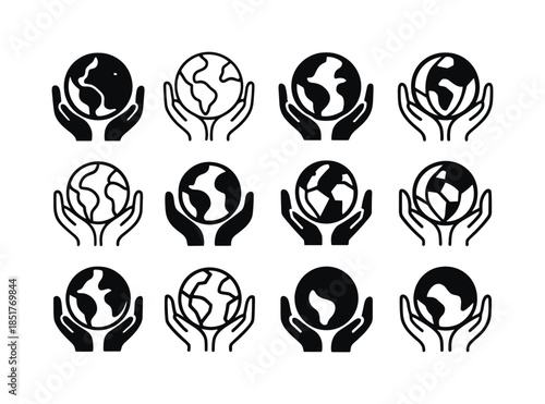 Environmental Activism Icons. environmental activism. Icon set.