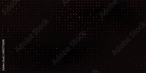 Abstract background of red dots on black background, vector illustration