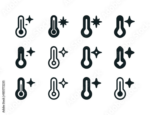 Cold and Flu Icons. Cold and flu symptoms. Icon set. Set Logo of