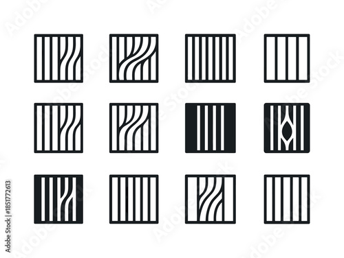 Decorative Panel Logos. Decorative Wall Panel. Icon set. Set Log