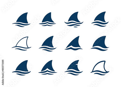 Shark Logo Variations. sharks. Icon set. Set Logo of sharks: sha