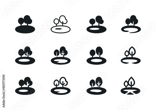 Glade Logo Variations. glade. Icon set. Set Logo of glade: small