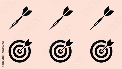 Set of dart targets and darts. set of darts. Darts target practice