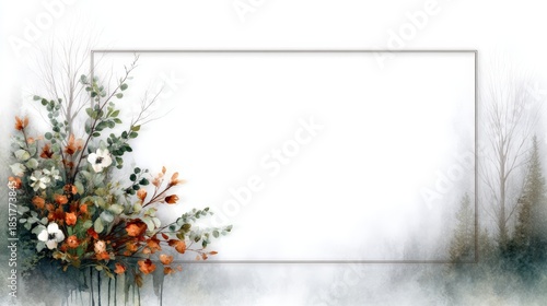 A beautiful floral border with soft watercolor tones, ideal for invitations, cards, or social media graphics, The elegant design adds a touch of nature and charm to any project,