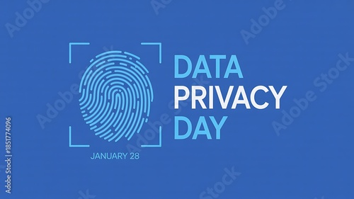 Data privacy day fingerprint digital security concept
