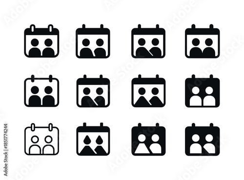 Parent-Teacher Icon Set. parent-teacher meetings. Icon set. Set