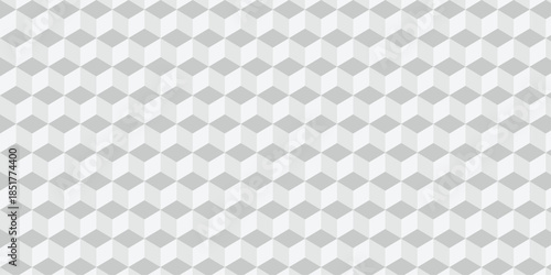 Seamless white geometric cube creative concept triangle overlapping overlap square technology texture. geometric digital cubes fabric and wallpaper grid block texture background.