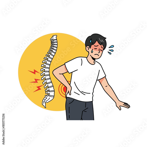 Man experiencing back pain and discomfort