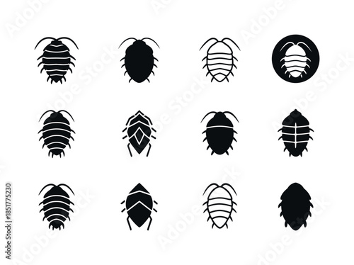 Deep Sea Icon Set. Aquatic creatures in extreme environments (de