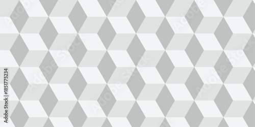 Seamless white geometric cube creative concept triangle overlapping overlap square technology texture. geometric digital cubes fabric and wallpaper grid block texture background.