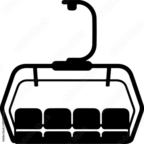 ski lift chair silhouette vector illustration