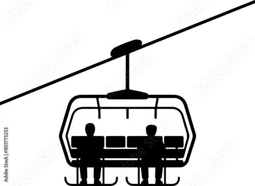 ski lift chair silhouette vector illustration