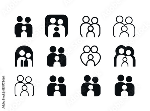 Family Milestone Icons. Personal milestones in relationships and