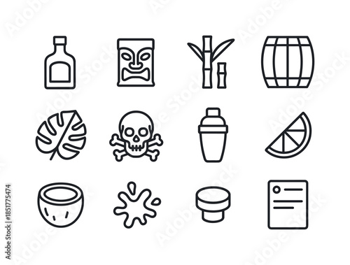 Rum Icons Display. spirits on display in a bar