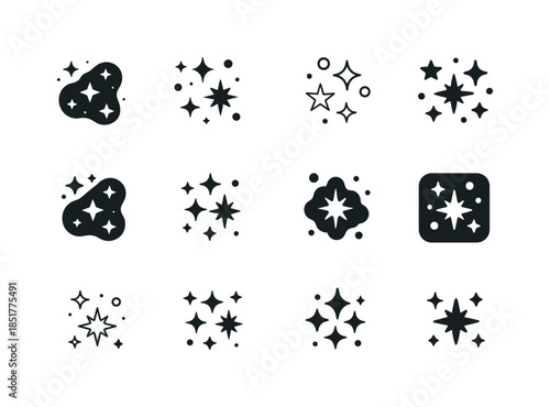 Star Cluster Icons. Star clusters. Icon set. Set Logo of star cl