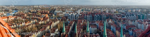 Wallpaper Mural Large aerial panoramic view of the old town in Gdansk Torontodigital.ca