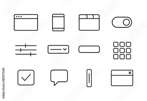 User Interface Icon Set. User Interface. Line icon set of User I