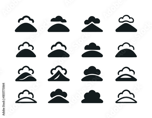 Harmonious Hill Logos. Hill. Icon set. Set Logo of Hill: hill wi