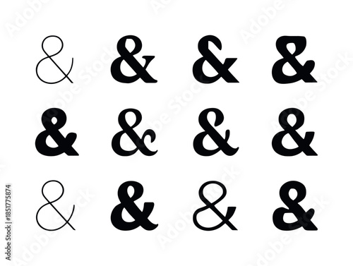 Editorial Logo Variations. Editorial typography. Icon set. Set L