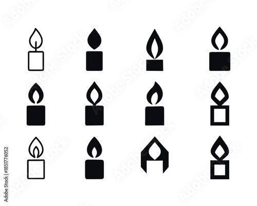 Candle Light Logos. Candle Light. Icon set. Set Logo of candle l