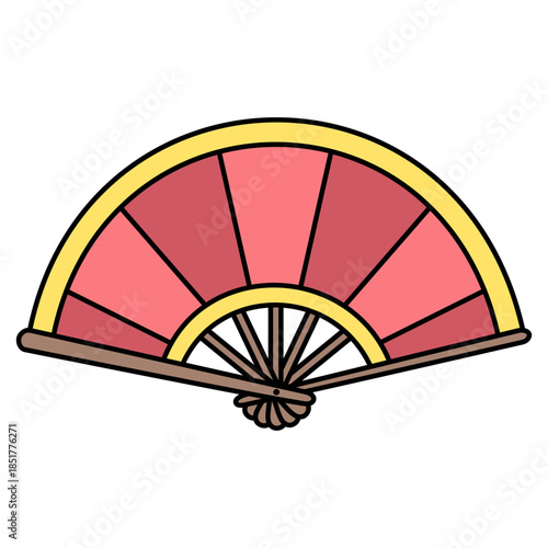 Hand Fan Isolated Illustration Elements