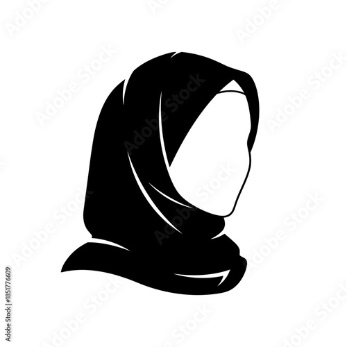 Minimalist hijab silhouette icon