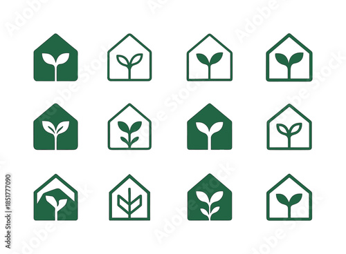Greenhouse Icons Collection. greenhouse. Icon set. Set Logo of g