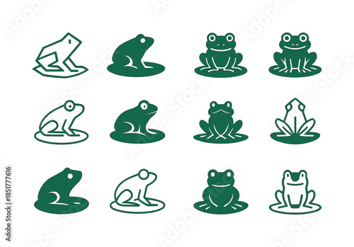 Wetland Preservation Icons. preserving wetlands. Icon set. Set L