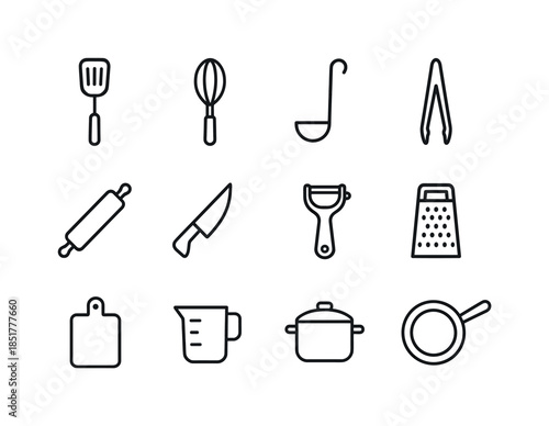 Cooking Tools Icons. Cooking Tools. Line icon set of Cooking Too