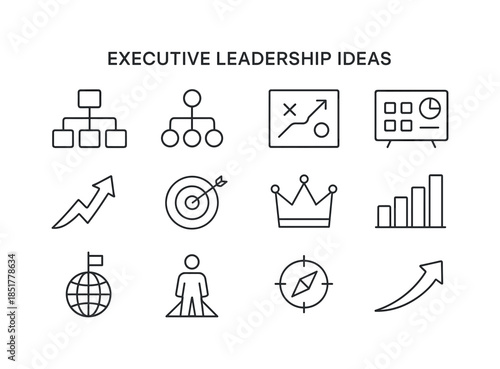 Executive Leadership Icons. Executive leadership ideas. Line ico