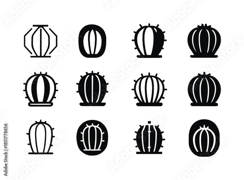 Cactus Logo Variations. Cactus. Icon set. Set Logo of Cactus: ba