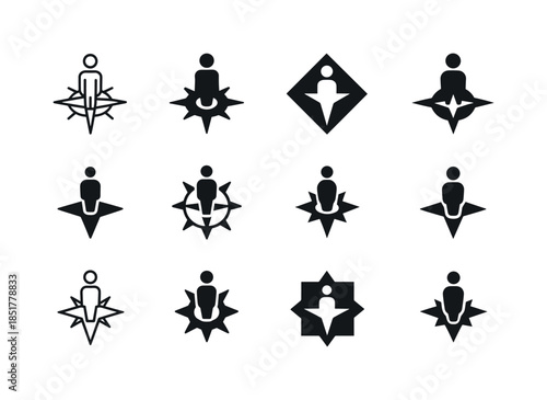 Leadership Logos Collection. Leadership training. Icon set. Set