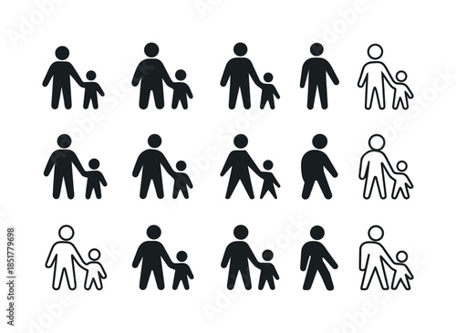 Parents Icon Set. Parents. Icon set. Set Logo of Parents: parent